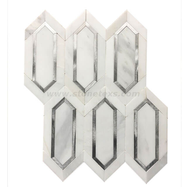 Уникальная шестиугольник мозаичной плитки восточный белый мрамор