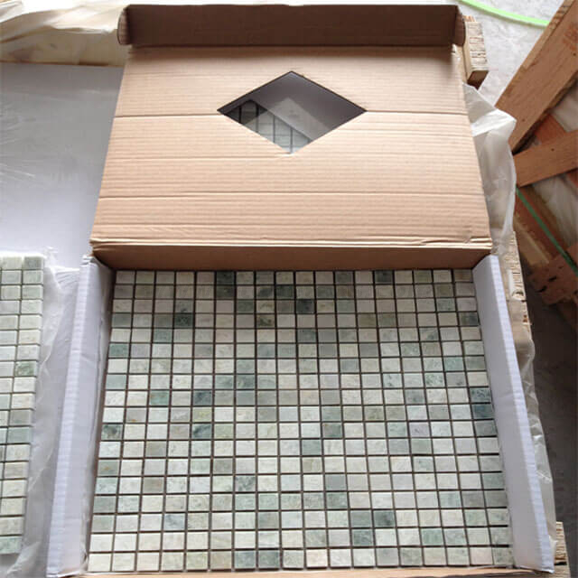 Мин зеленая квадратная мраморная мозаичная плитка